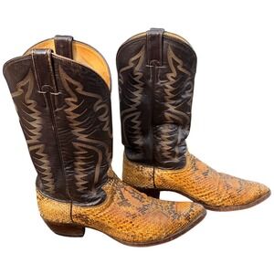 Justin Mens Python Snake Skin Cowboy Boots Western Style Size 13 D